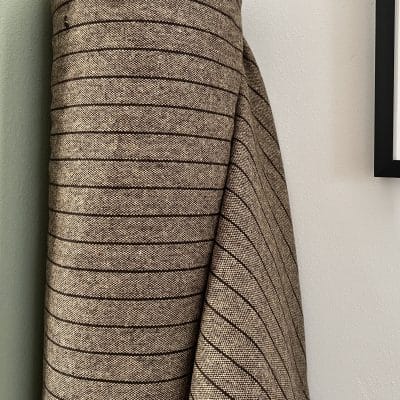 TISSU LAINAGE A RAYURES [ MARIUS ] BEIGE TAUPE