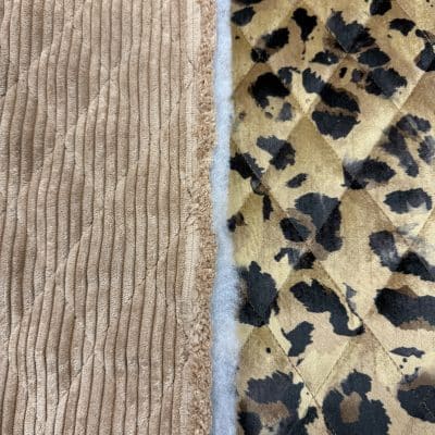 [ SAFARI ] I TISSU VELOURS MATELASSE CORDUROY ENVERS LEOPARD