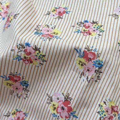 [ LISETTE ] I TISSU COTON IMPRIME RAYE