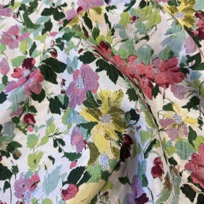 [ MARIETTE ] I TISSU JACQUARD FLEURI